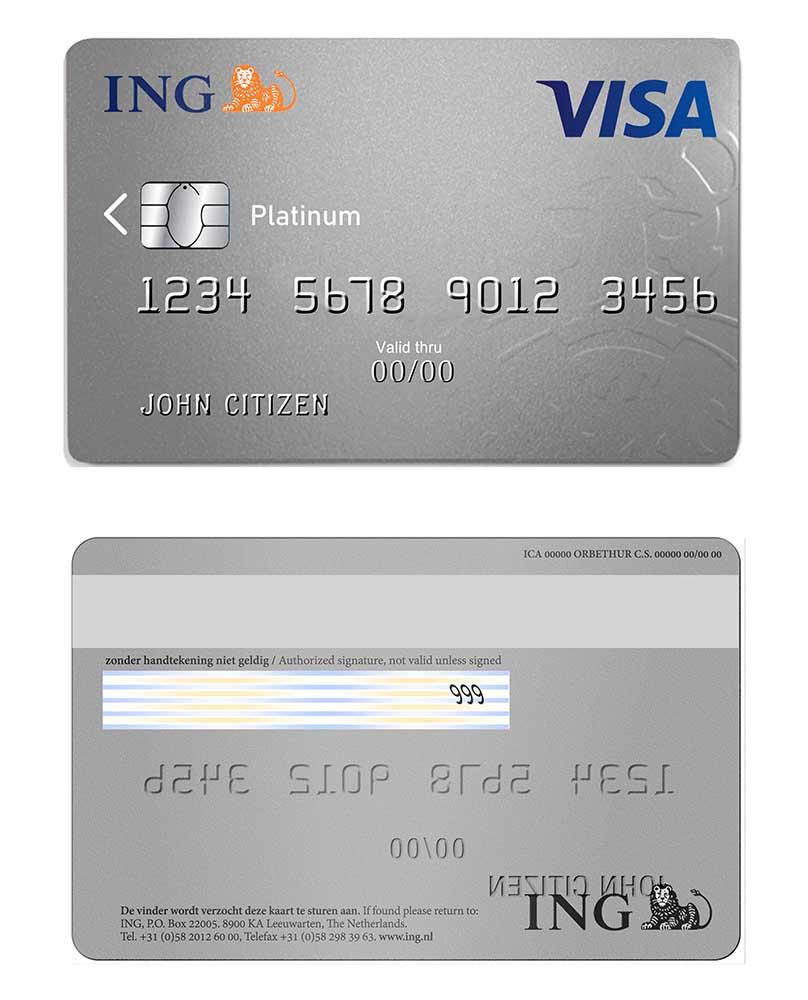 Netherlands ING Bank visa card